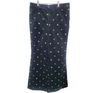 Misa Velveteen Evil Eye Flair Pants With Pockets Size Large NWT